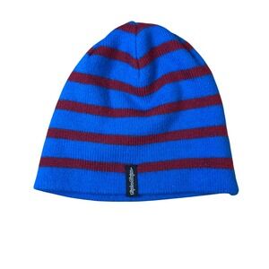 Troy Lee Designs Beanie Blue Burgundy Stripe Knit Winter Warm Hat